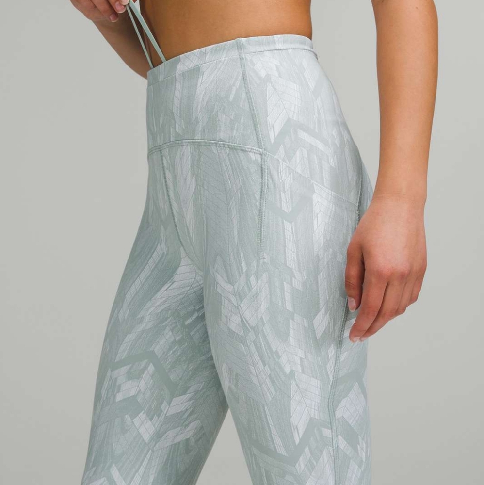 lululemon athletica Light Gray Patterned Leggings